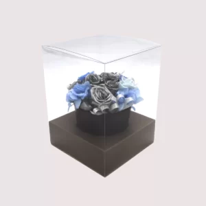 Round用 保護クリアケースお花あり画像